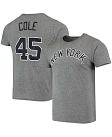 Men's Gerrit Cole Heathered Gray New York Yankees Name Number Tri-Blend T-shirt