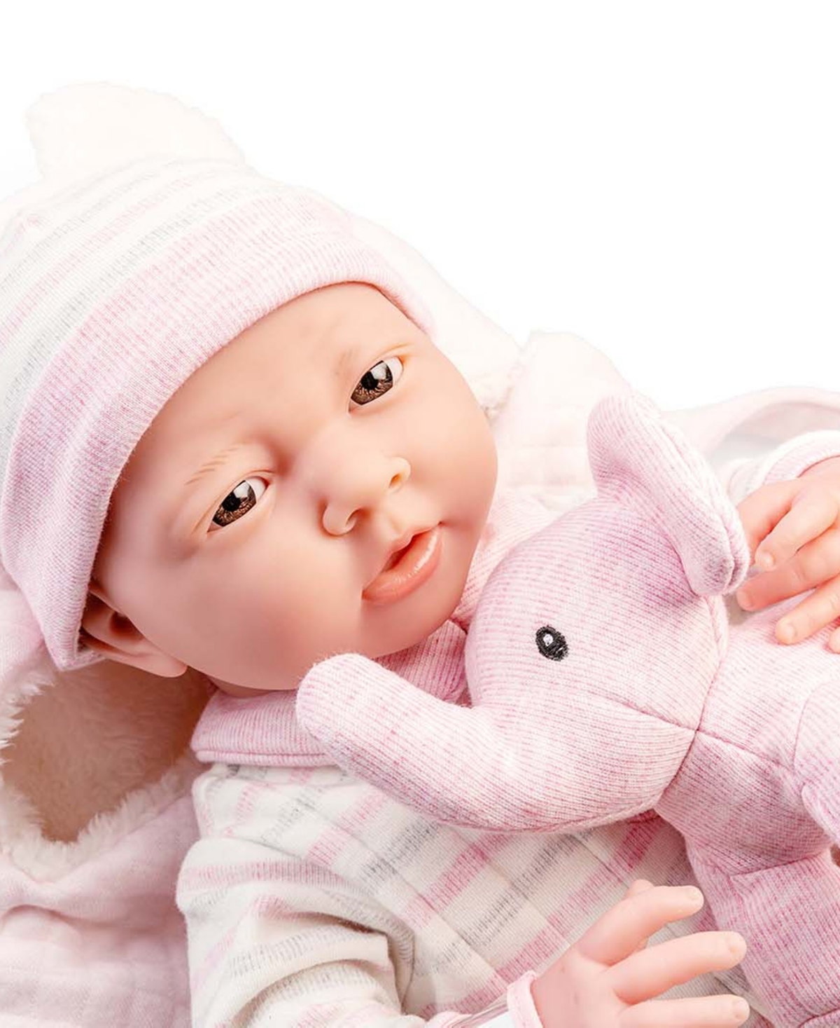 Shop Jc Toys La Newborn Nursery 15.5" Baby Doll Fabric Basket Set, 9 Pieces In Pink