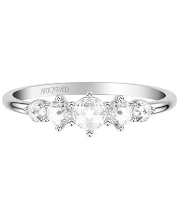 ArtCarved - Diamond Rose-Cut Graduated Wedding Band (3/8 ct. t.w.) in 14k Gold