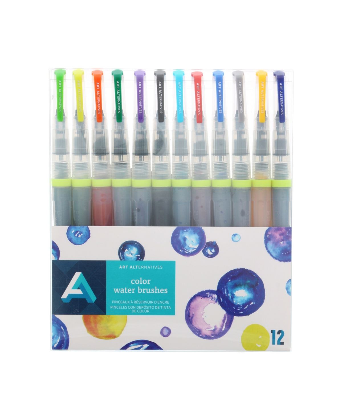 Color Water Brush Marker Set, 12 Colors - Multi