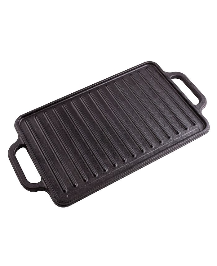 Victoria Rectangular 13" Cast Iron Double Burner, Reversible Griddle