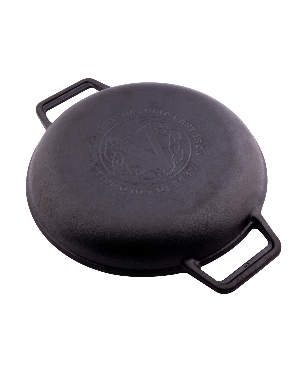 Victoria Round Skillet with Double Loop Handles, Seasoned