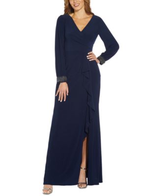 adrianna papell long jersey dress