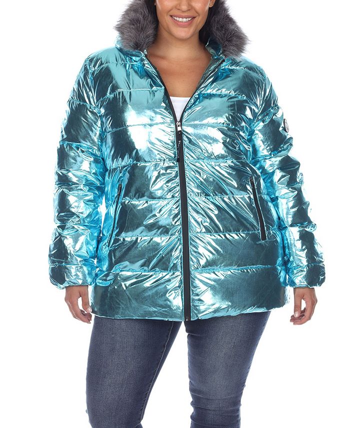 Monumental Grundlægger software White Mark Plus Size Metallic Puffer Coat with Hoodie & Reviews - Coats &  Jackets - Women - Macy's