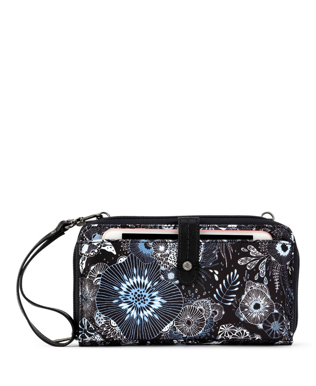 Sakroots Ecotwill Large Smartphone Crossbody Wallet In Midnight