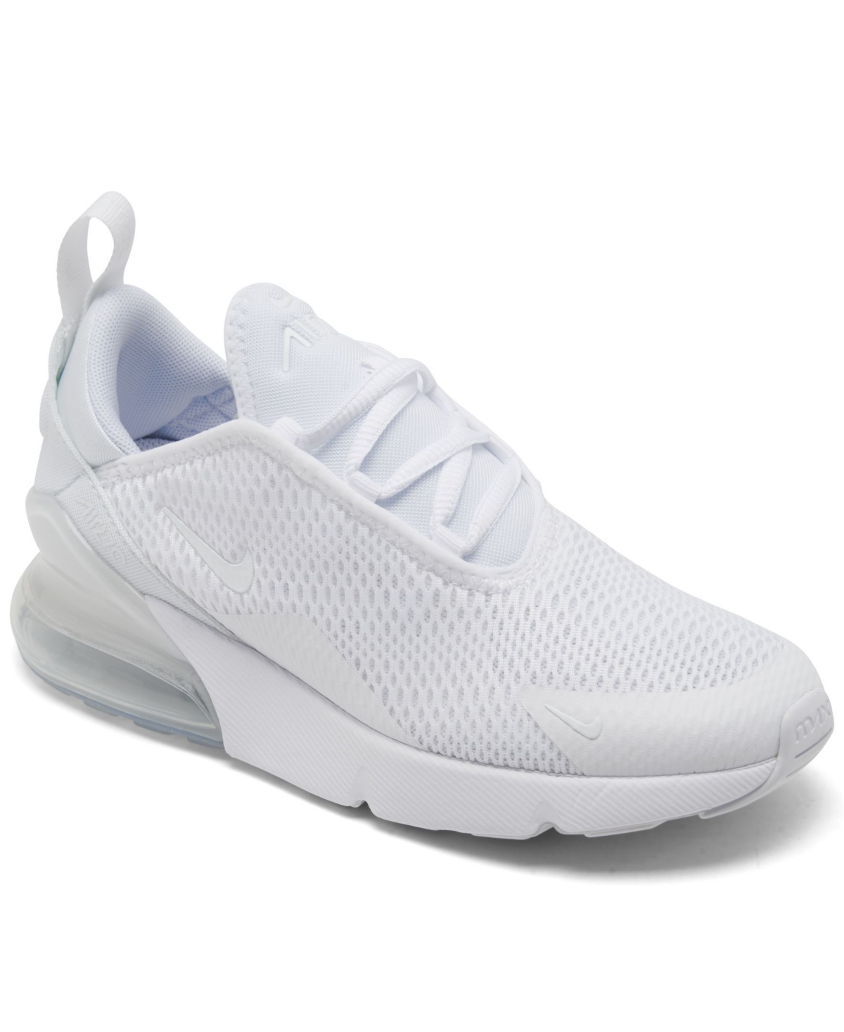 Shop Nike Little Kids Air Max 270 Casual Sneakers From Finish Line In White,metallic Silver Tone