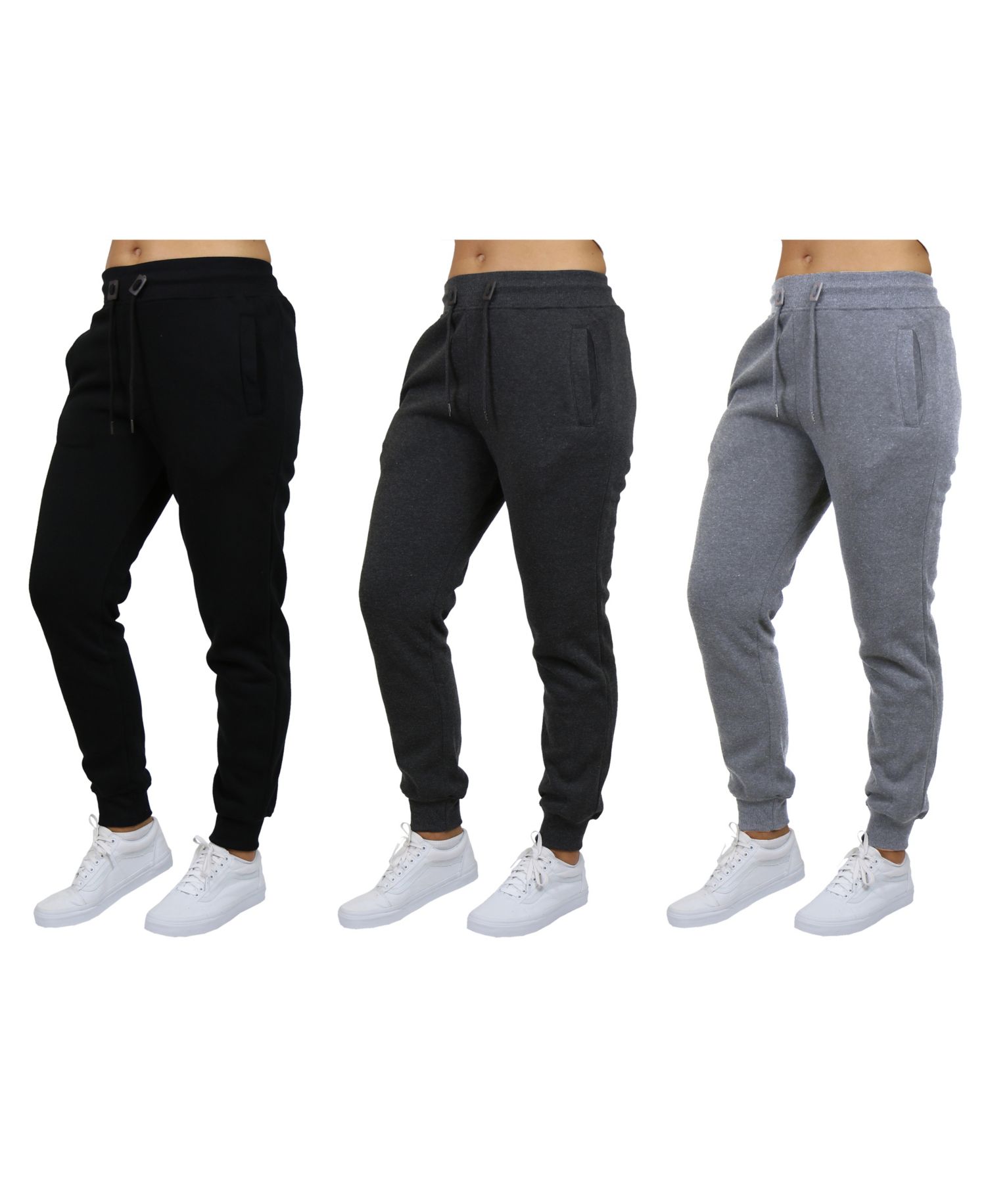Women's Loose-Fit Fleece Jogger Sweatpants-3 Pack