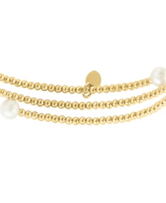 EFFY&reg; Cultured Freshwater Pearl (4-1/2 - 6mm) Coil Bracelet in 14k Gold