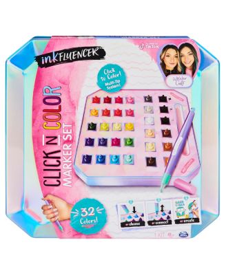 Closeout! inkFLUENCER, We Wear Cute Click N Color Marker Set - 32 Markers