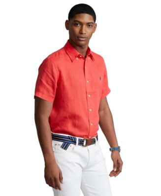 Polo Ralph Lauren Men's Short-Sleeve Linen Button-Up - Macy's