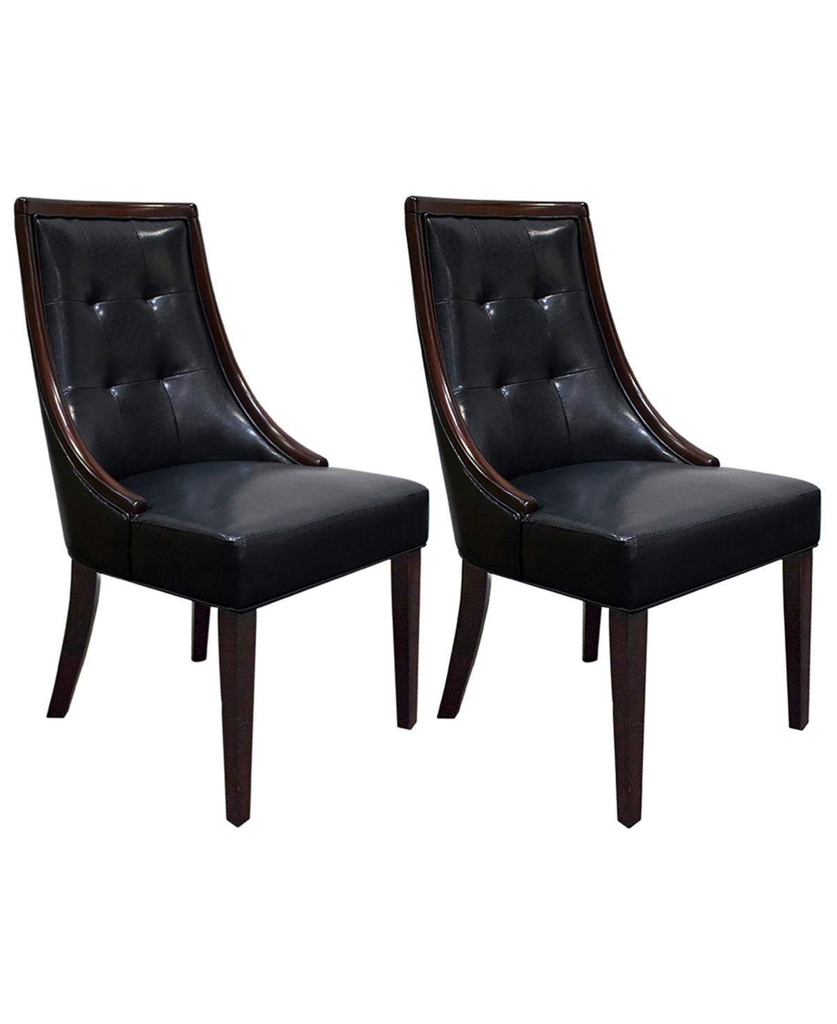 Raphael Traditional Faux Leather Dining Side Chairs, Set of 2