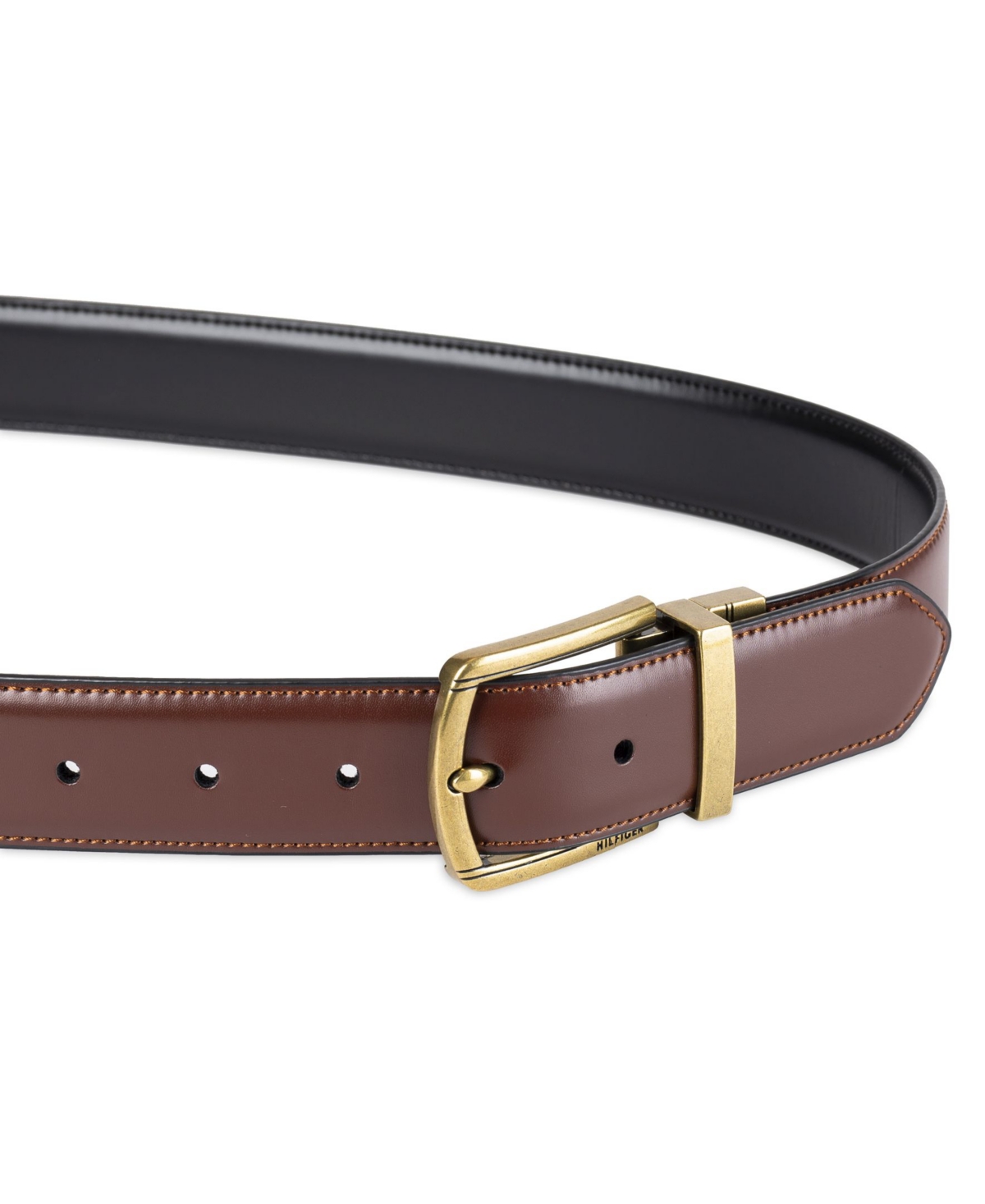 Tommy Hilfiger Men's Reversible Textured Belt, Created For Macy's In Brown
