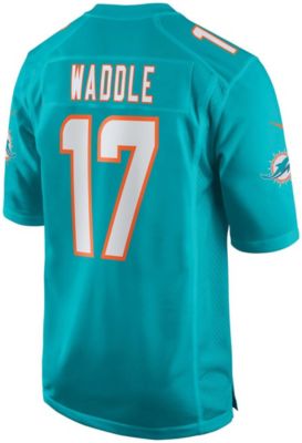 Men's Jaylen Waddle Aqua Miami Dolphins Game Player Jersey