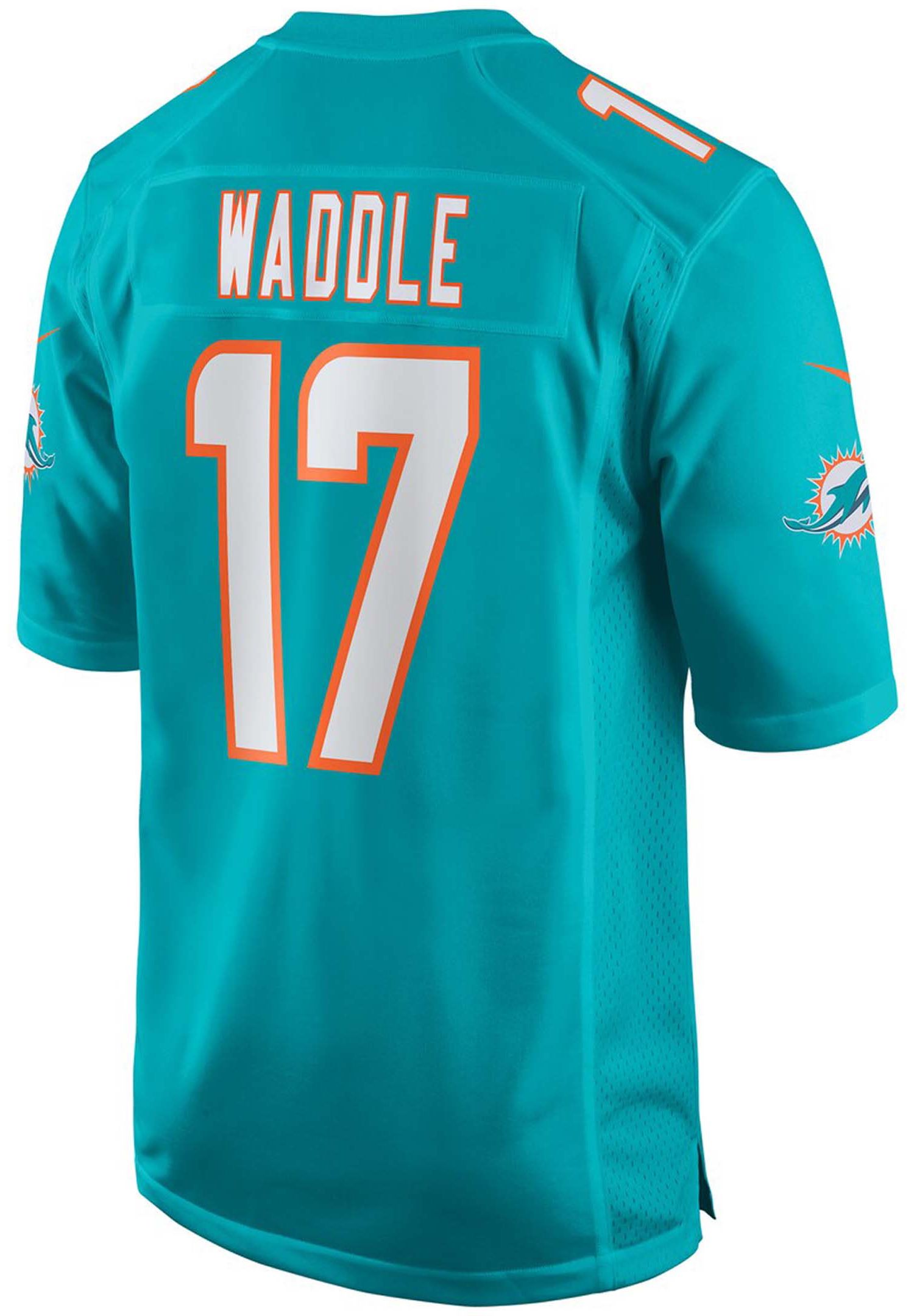 Men's Jaylen Waddle Aqua Miami Dolphins Game Player Jersey