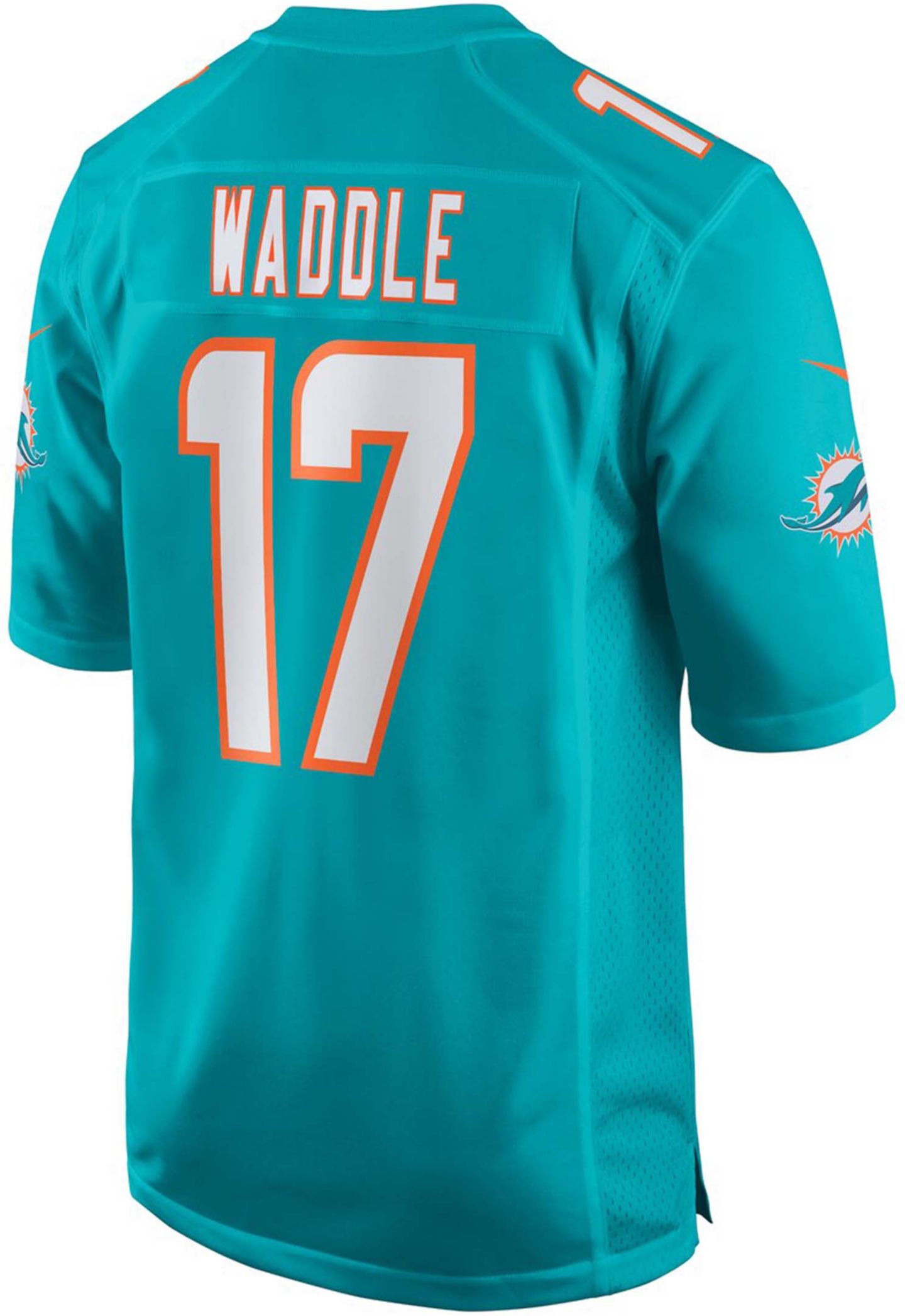 Детское джерси Nike Jaylen Waddle Miami Dolphins 2021 NFL Draft First Round Pick Game, цвет: Аквамариновый — фото 2