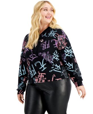 Derek Heart Trendy Plus Size Printed Hoodie Macy s