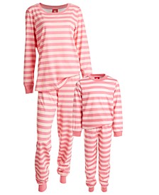 Matching Mommy & Me Pink Striped Pajamas Collection