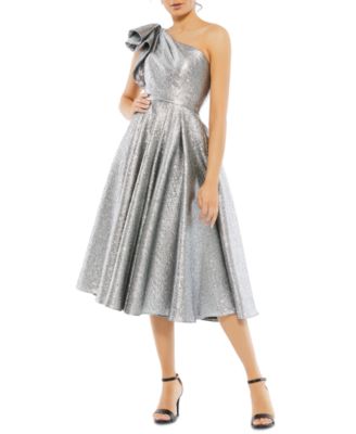 macy's black and silver dress