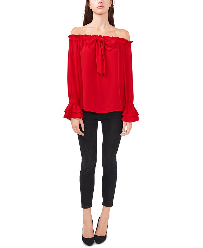 Riley & Rae Off-The-Shoulder Bow Blouse, Created for Macy's - Macy's