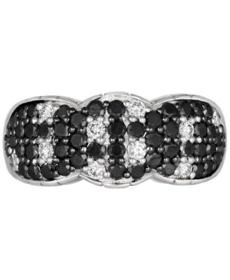 Black Diamond (7/8 ct. t.w.) & Nude Diamond (1/5 ct. t.w.) Scattered-Look Cluster Ring in 14k White Gold