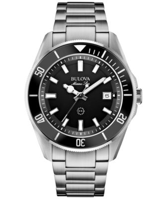 Bulova - Men's Marine Star Stainless Steel Bracelet Watch 43mm 98B203