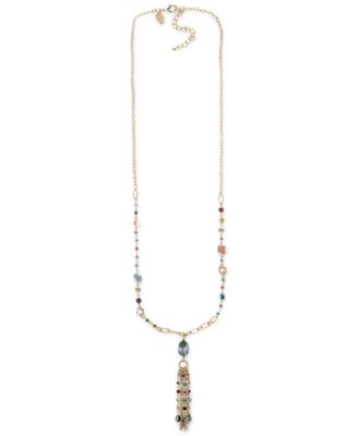 Photo 1 of Style & Co Multi-Bead & Chain Tassel Long Lariat Necklace, 32" + 3" extender