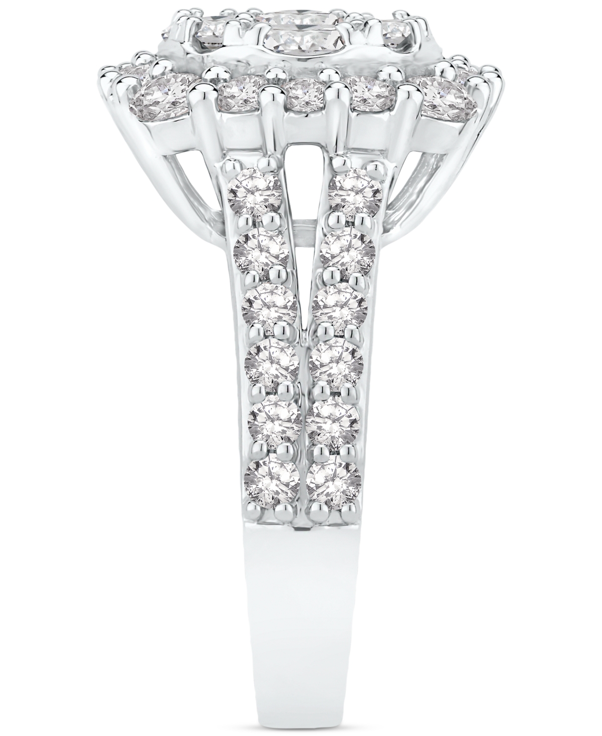 Diamond Halo Cluster Engagement Ring (3 ct. t.w.) in 14k- White Gold
