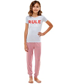 Matching Mommy & Me Big Girls Whisper Luxe T-Shirt & Jogger Pants Pajama Set