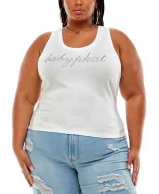Baby Phat - Trendy Plus Size Studded Graphic Tank Top