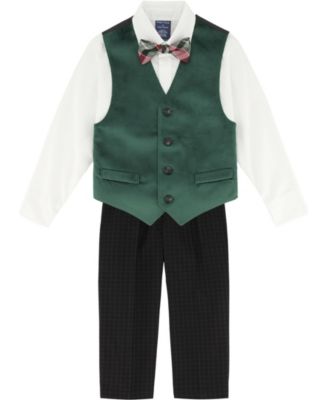 Nautica Little Boys Green Velvet Vest 4 