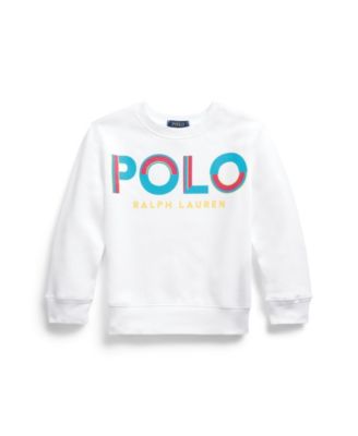 폴로 랄프로렌 Polo Ralph Lauren Little Boys Logo Fleece Sweatshirt,White