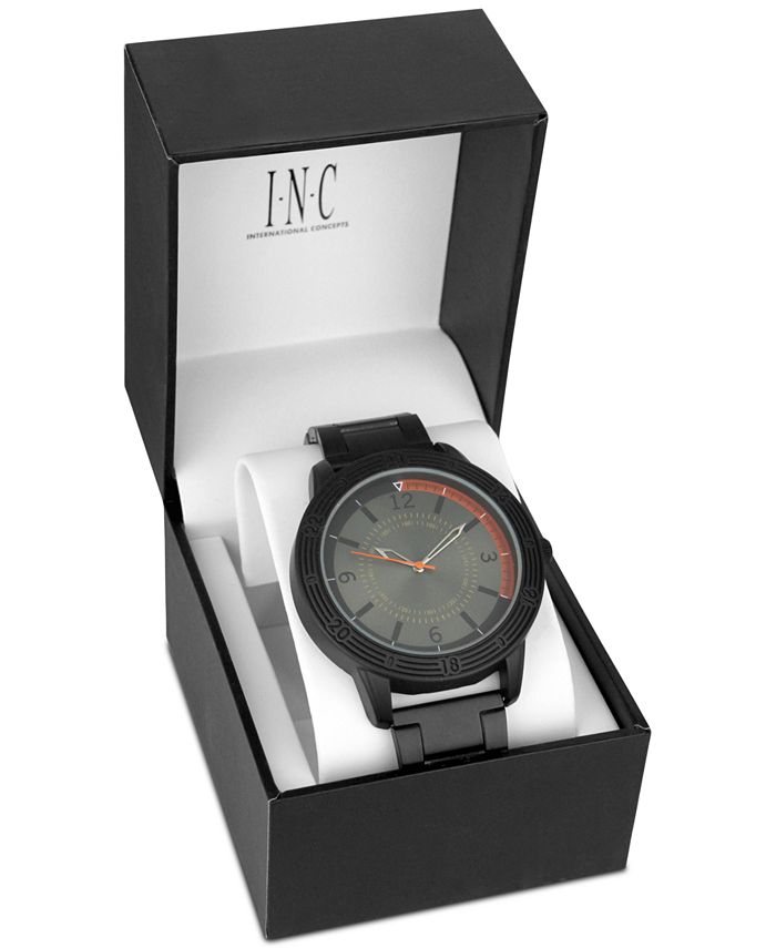 INC International Concepts Men's Black Stainless Steel Link Bracelet