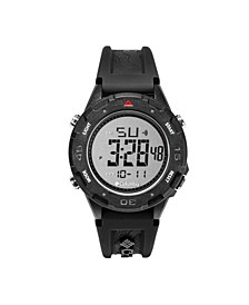 Unisex Trailhead Digital Black Silicone Strap Digital Watch, 46mm