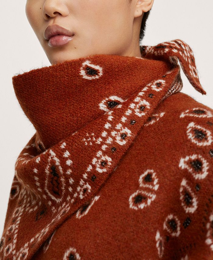 MANGO Women's Bandana Knit Sweater Macy's
