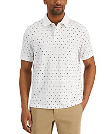 Men's Regular-Fit Dot-Print Interlock Polo Shirt, Created for Macy's 