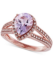 Pink Amethyst (1-1/2 ct. t.w.) & Diamond (1/5 ct. t.w.) Split Shank Ring in 10k Rose Gold