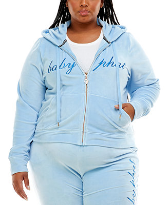 Baby Phat Trendy Plus Size Graphic Velour Hoodie - Macy's