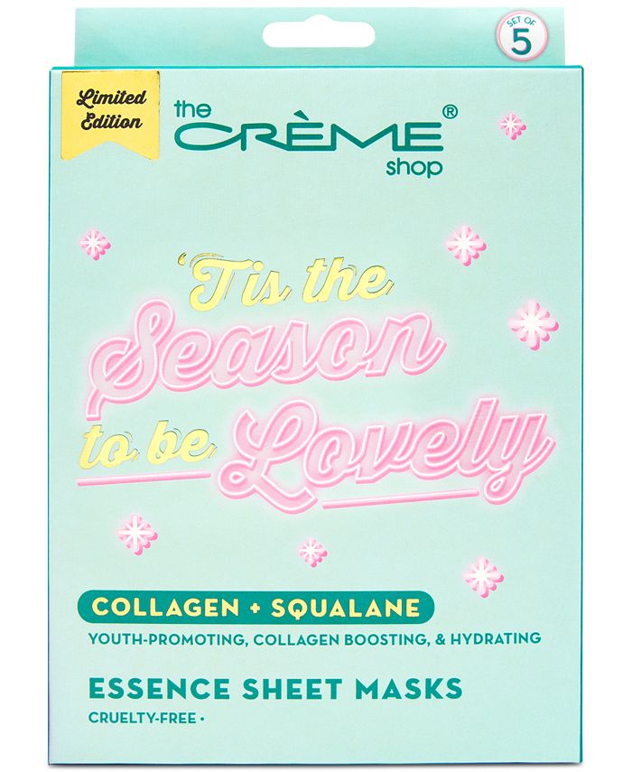The Crème Shop Tis The Season To Be Lovely Essence Sheet Mask 5 Pk Macys 1073
