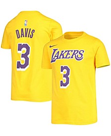 Youth Anthony Davis Gold-Tone Los Angeles Lakers Name & Number T-shirt