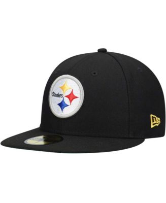 New Era Men's Black Pittsburgh Steelers Field Patch 59FIFTY Fitted Hat ...