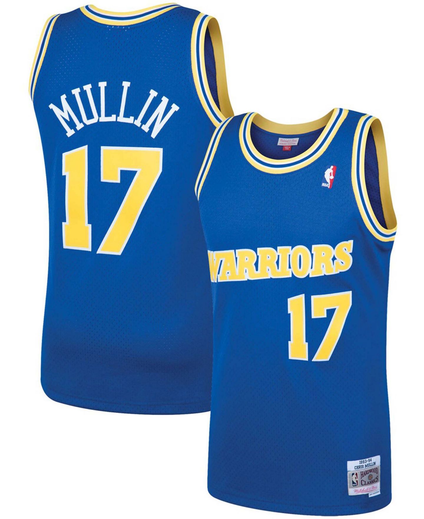 Мужской топ Mitchell & Ness Chris Mullin Royal Golden State Warriors 1993-94 Hardwood Classics Swingman Player Jersey — фото 2