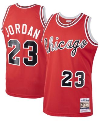 Men's Michael Jordan Red Chicago Bulls 1984-85 Hardwood Classics Rookie ...