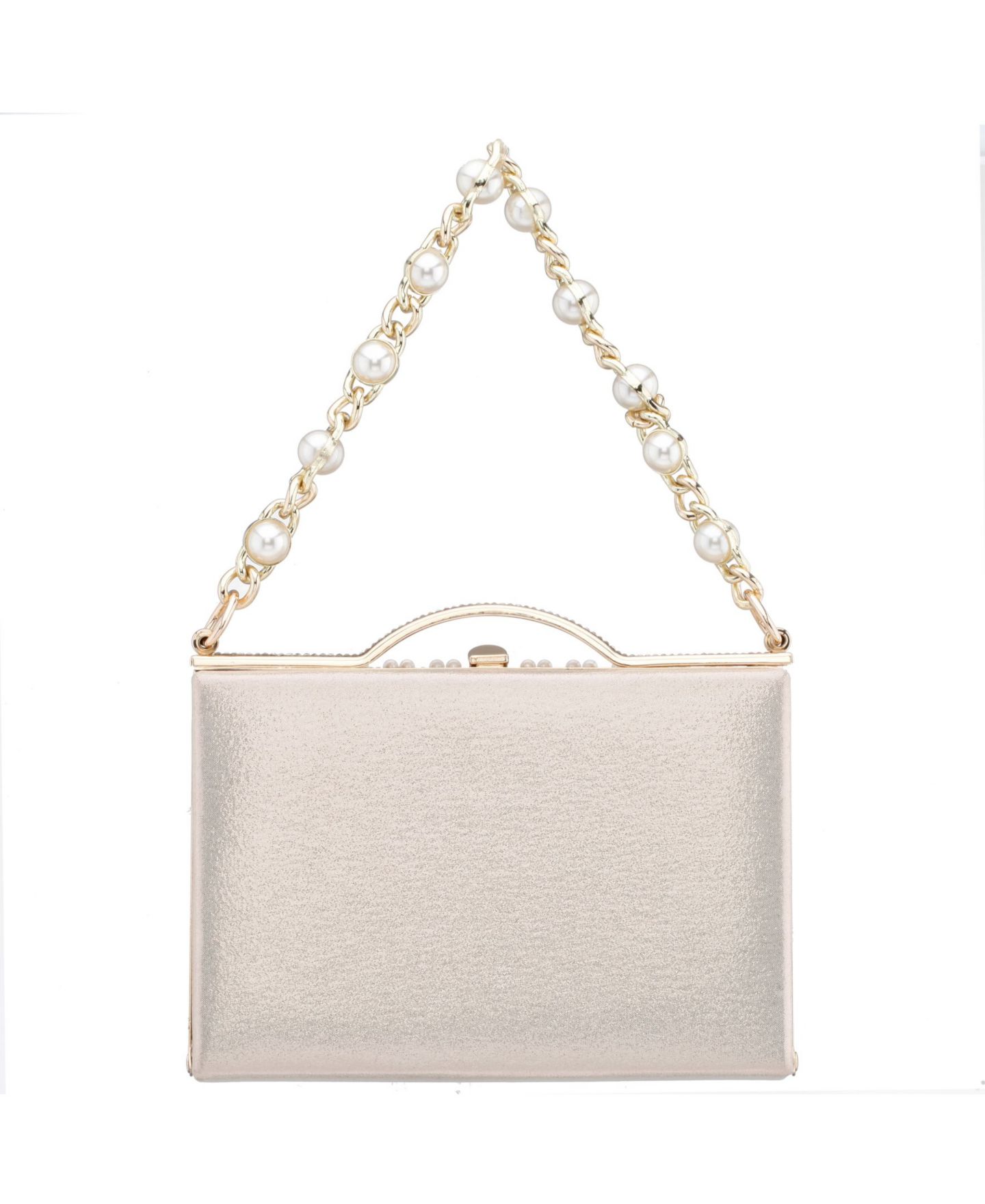 Женские клатчи Nina Imitation Pearl and Crystal Minaudiere, цвет: Белый — фото 4