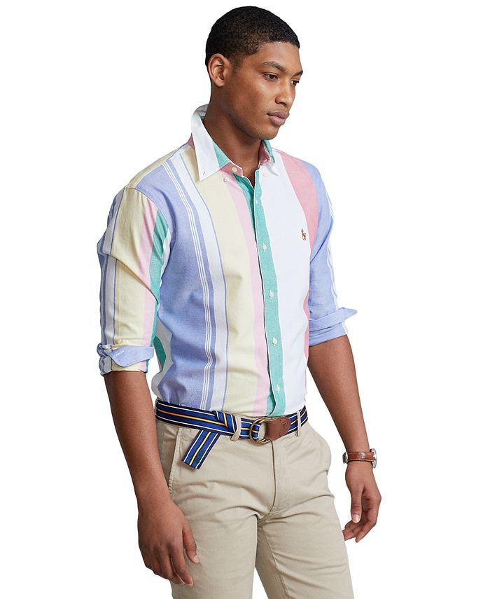 Polo Ralph Lauren Men's Classic-Fit Striped Oxford Shirt & Reviews - Polos  - Men - Macy's