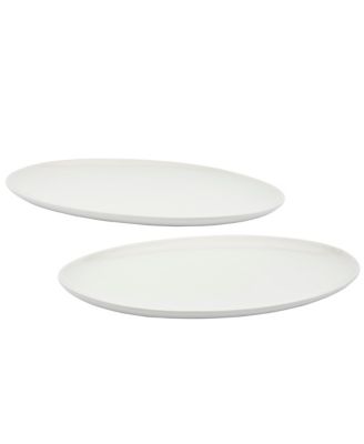 Tabletops Unlimited - Denmark White 2pc Oval Platter Set