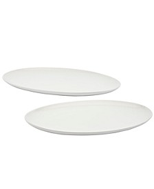 Denmark White 2 Piece Oval Platter Set
