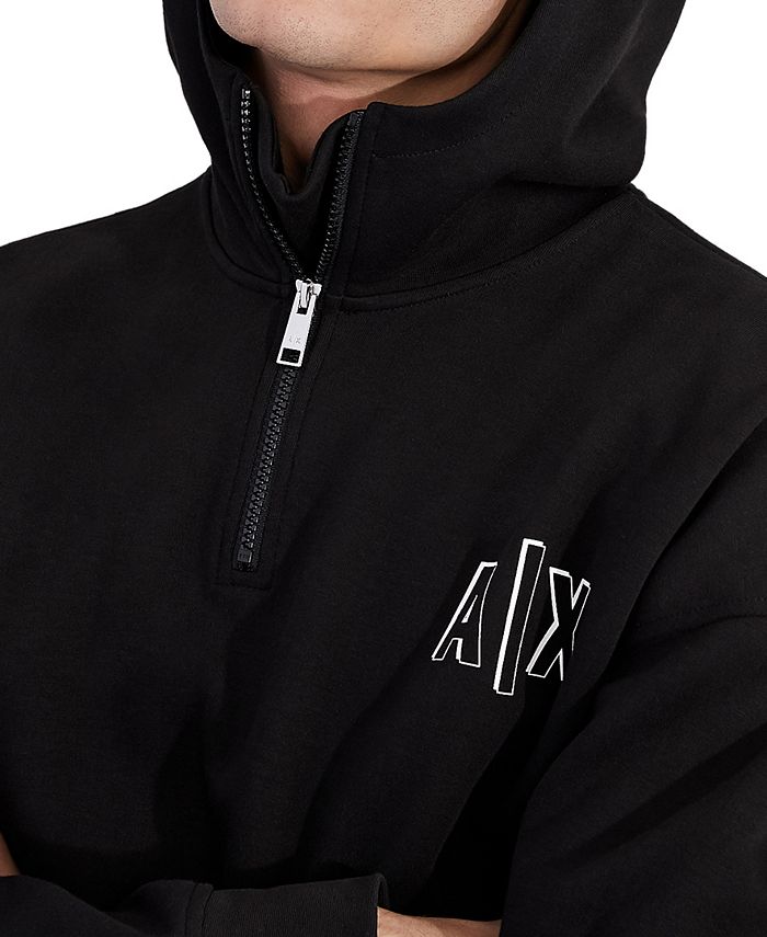 AX Armani Exchange Men's QuarterZip Logo Hoodie Macy's