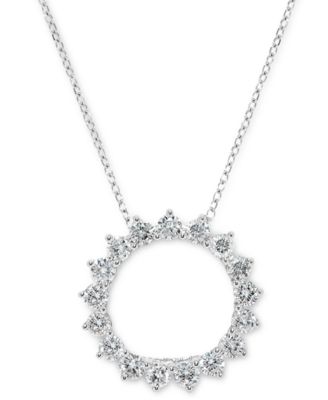 De Beers Forevermark Diamond Halo Pendant Necklace (3/4 ct. t.w.) in 14k  White Gold, 16 + 2 extender - Macy's