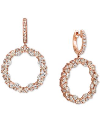 Nude Diamond Circle Drop Earrings (3-1/8 ct. t.w.) in 14k Rose Gold