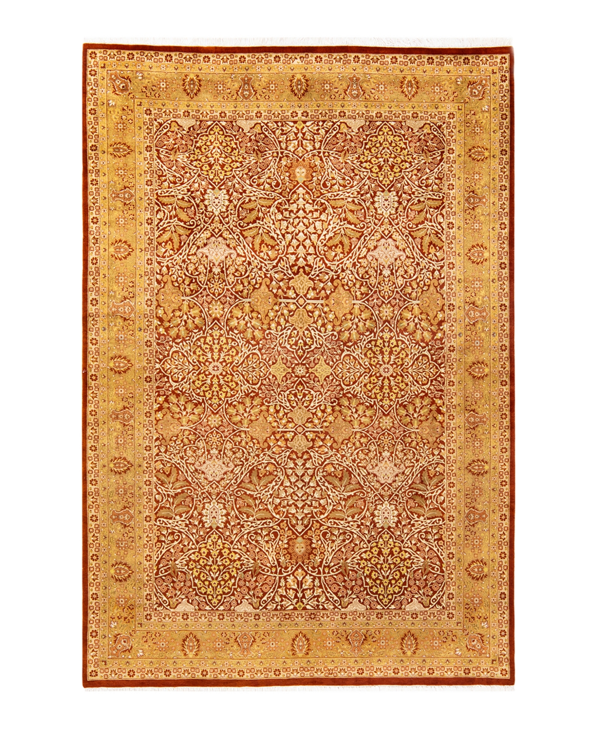 Closeout! Adorn Hand Woven Rugs Mogul M1355 6'1in x 9'4in Area Rug - Orange